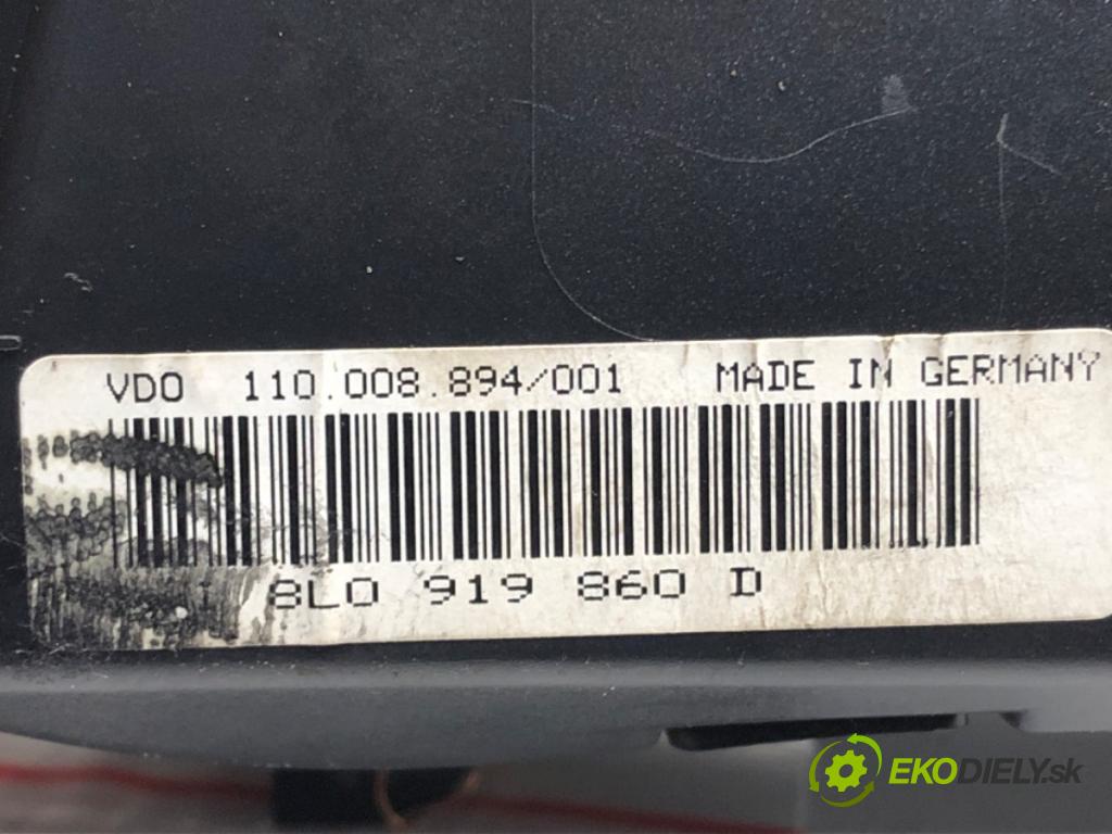 AUDI A3 (8L1) 1996 - 2006    1.9 TDI 66 kW [90 KM] olej napędowy 1996 - 2001  Prístrojovka 8L0919860D (Prístrojové dosky, displeje)