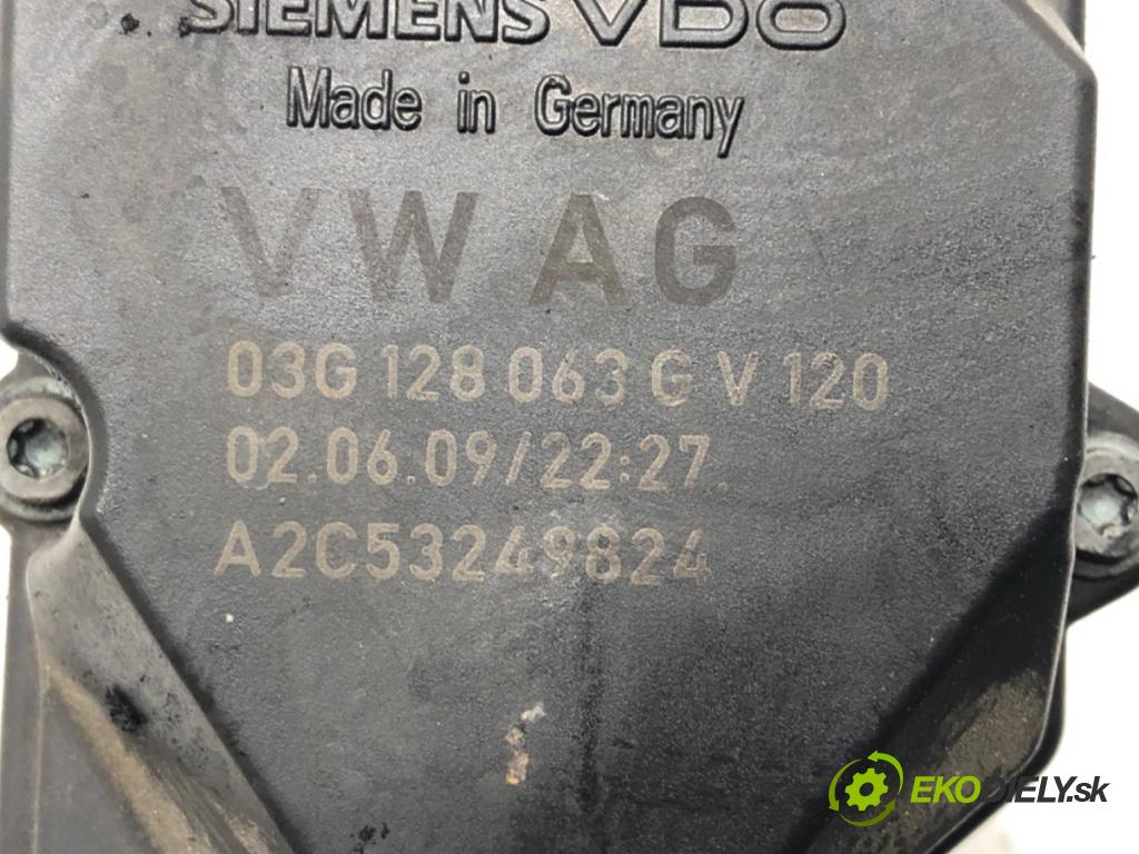 SKODA FABIA II (542) 2006 - 2014    1.4 TDI 59 kW [80 KM] olej napędowy 2007 - 2010  Škrtiaca klapka 03G128063G (Škrtiace klapky)