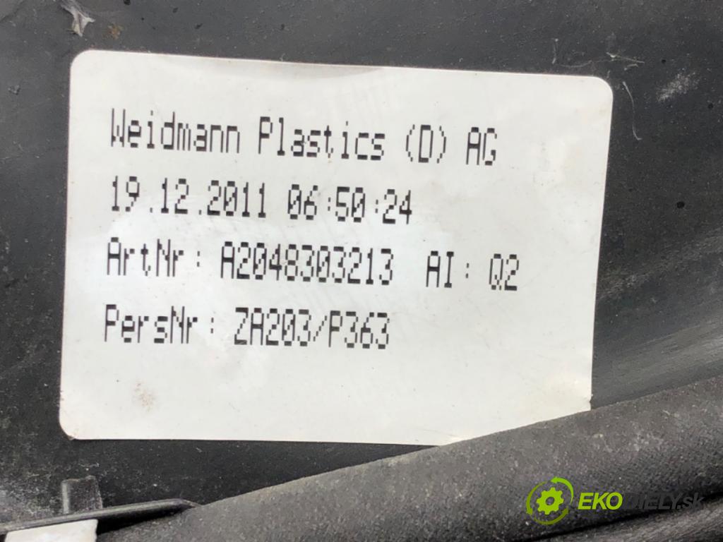 MERCEDES-BENZ KLASA C (W204) 2007 - 2015    C 180 CGI (204.031) 115 kW [156 KM] benzyna 2008 - 2014  Torpédo, plast pod čelné okno A2048303213 (Torpéda)