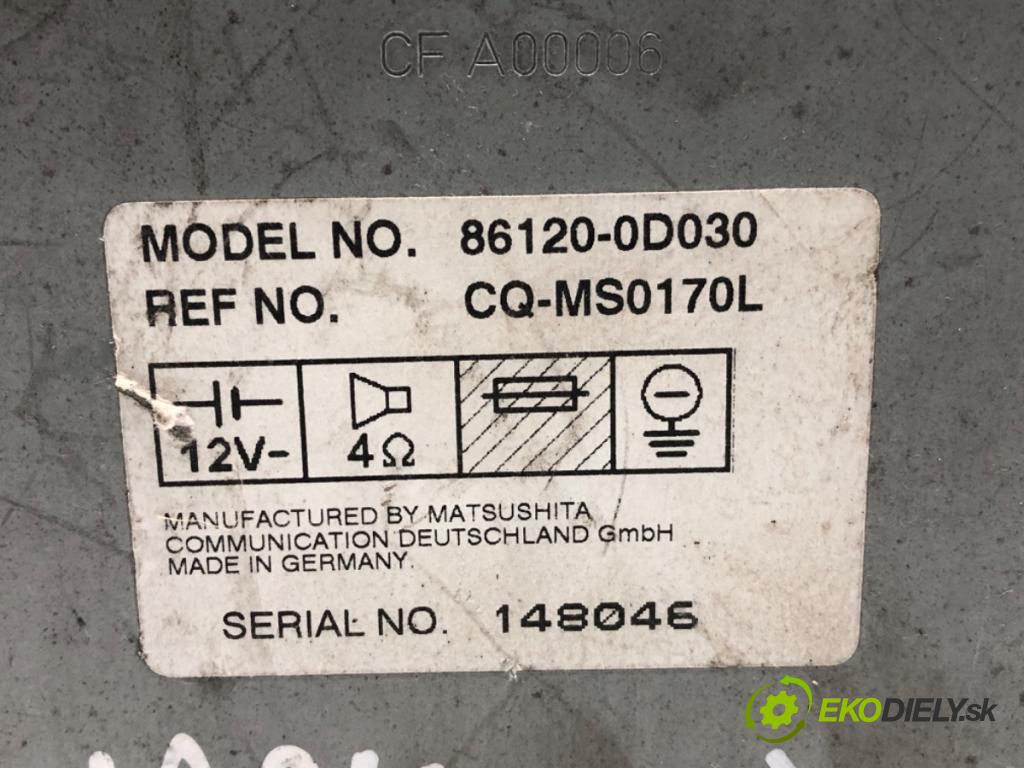 TOYOTA YARIS (_P1_) 1999 - 2005    1.0 (SCP10_) 50 kW [68 KM] benzyna 1999 - 2005  RADIO  (Audio zariadenia)