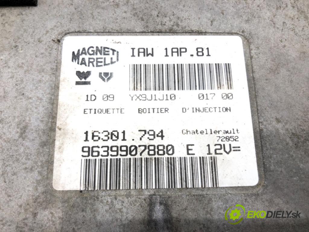 PEUGEOT 206 liftback (2A/C) 1998 - 2012    1.4 i 55 kW [75 KM] benzyna 1998 - 2012  riadiaca jednotka Motor 9639907880 (Riadiace jednotky)