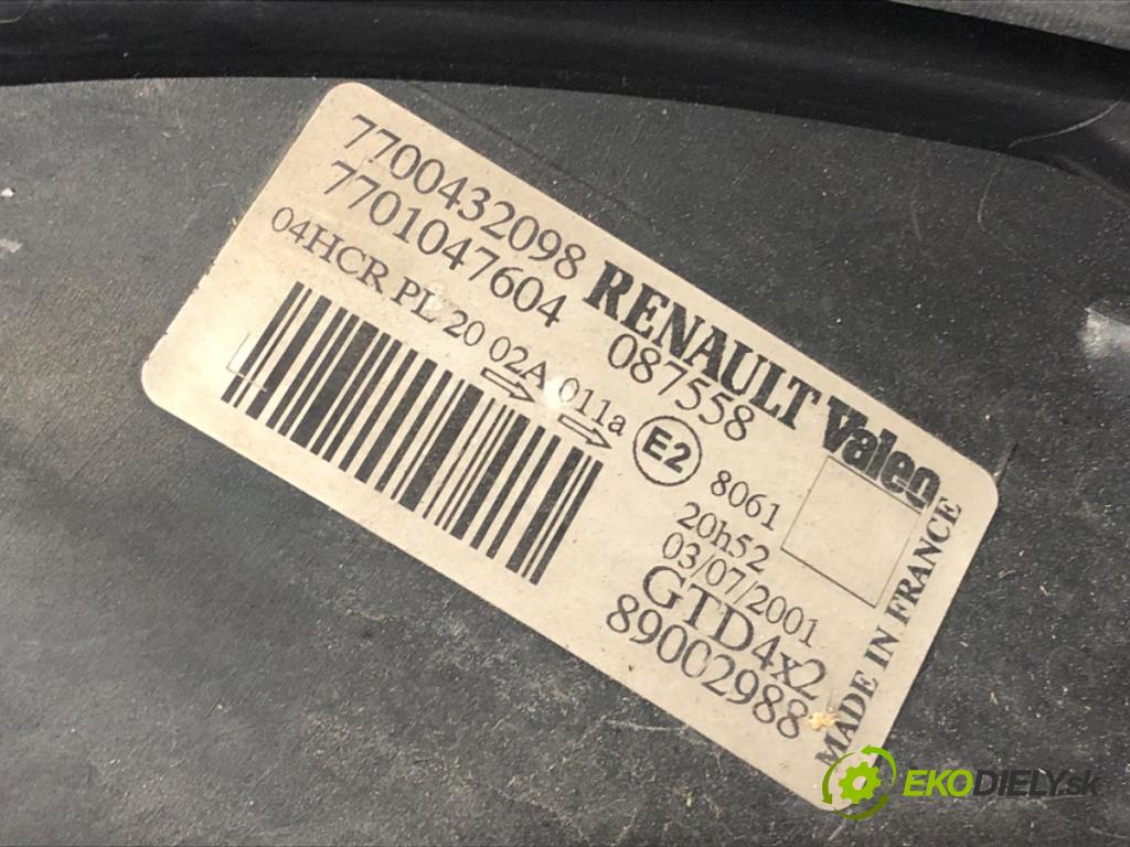RENAULT SCÉNIC I nadwozie wielkoprzestrzenne (MPV) (JA0/1_, FA0_) 1999 - 2010    1.9 dTi (JA1U) 59 kW [80 KM] olej napędowy 2001 - 2003  Svetlomet ľavy predný 7700432098