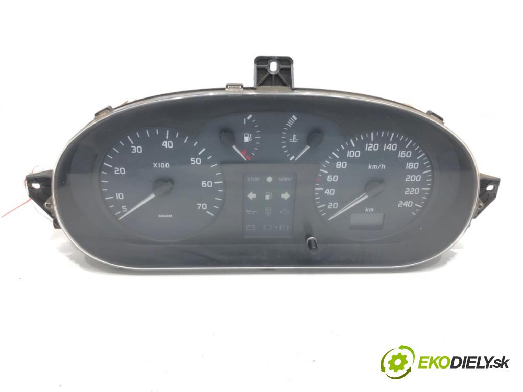 RENAULT SCÉNIC I nadwozie wielkoprzestrzenne (MPV) (JA0/1_, FA0_) 1999 - 2010    1.9 dCi (JA05, JA1F) 75 kW [102 KM] olej napędowy 1999 - 2003  Prístrojovka P8200071820 (Prístrojové dosky, displeje)