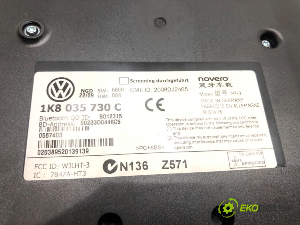 VW TOURAN (1T1, 1T2) 2003 - 2010    1.9 TDI 77 kW [105 KM] olej napędowy 2003 - 2010  Modul BLUETOOTH 1K8035730C (Ostatné)