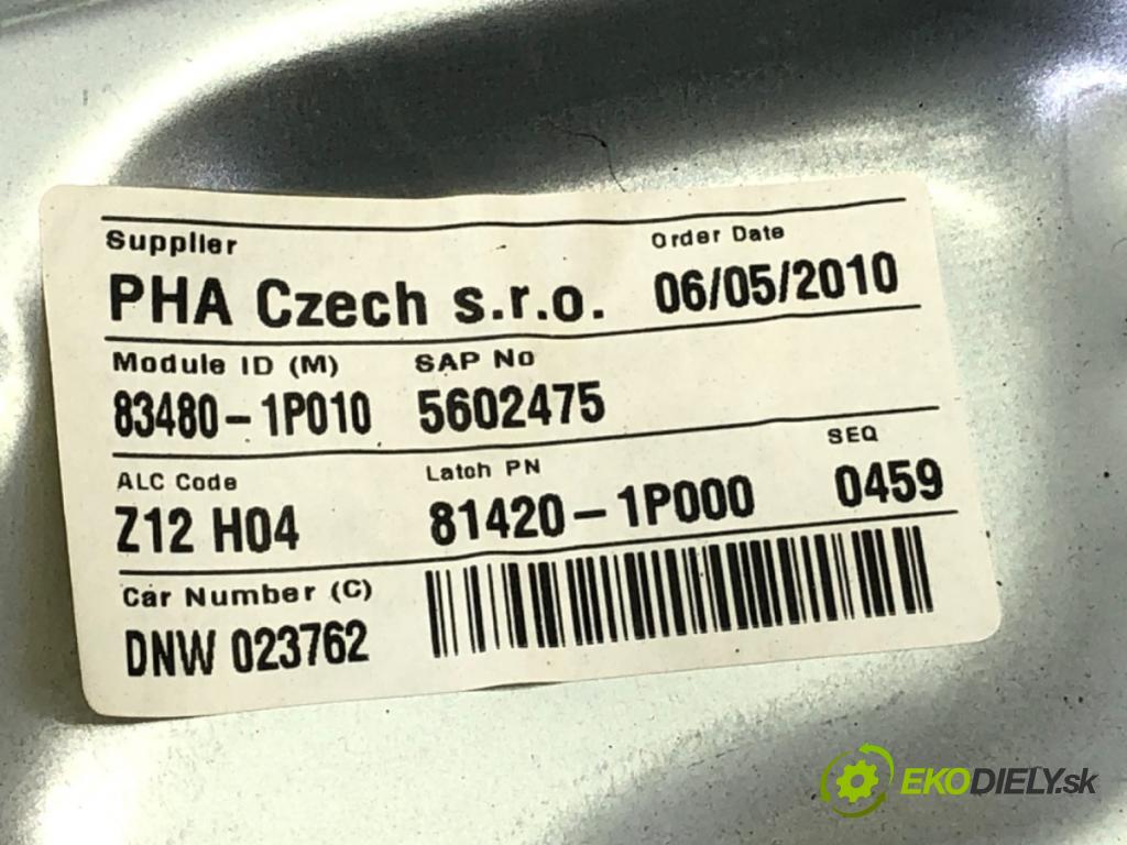 KIA VENGA (YN) 2010 - 2022    1.6 CRDi 115 85 kW [116 KM] olej napędowy 2010 - 2022  mechanismus okna zadní část pravý 83480-1P010 (Ostatné)