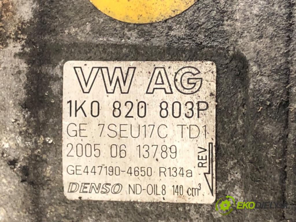 VW GOLF V (1K1) 2003 - 2010    1.4 16V 55 kW [75 KM] benzyna 2003 - 2006  kompresor klimatizace 1K0820803P (Kompresory)