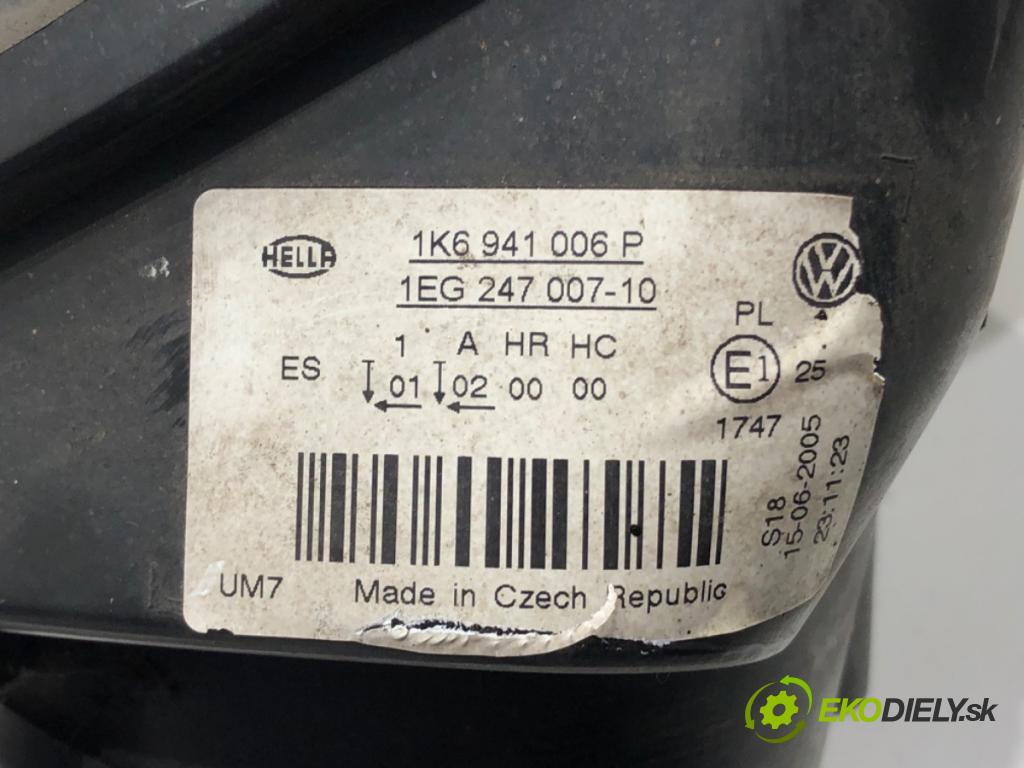VW GOLF V (1K1) 2003 - 2010    1.4 16V 55 kW [75 KM] benzyna 2003 - 2006  Svetlomet pravy predný 1K6941006P