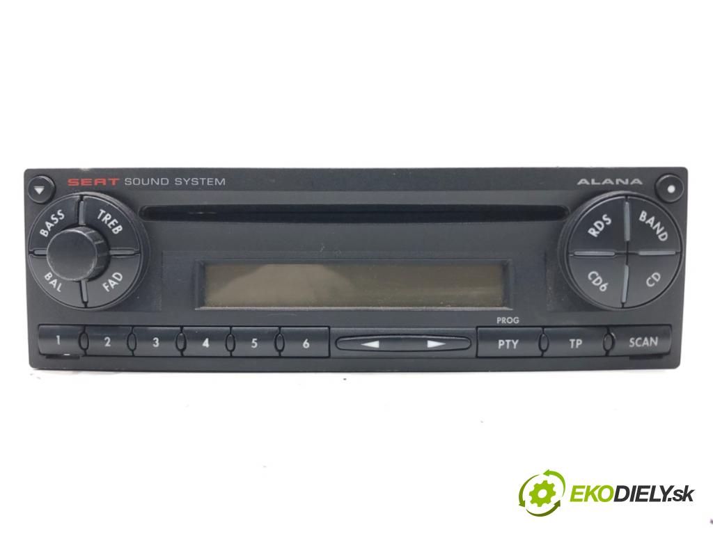 SEAT IBIZA III (6L1) 2002 - 2009    1.2 47 kW [64 KM] benzyna 2002 - 2006  RADIO 6L0035156 (Audio zariadenia)