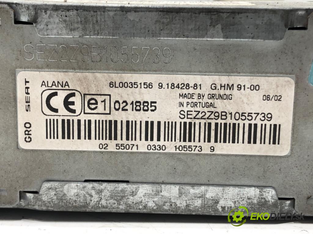 SEAT IBIZA III (6L1) 2002 - 2009    1.2 47 kW [64 KM] benzyna 2002 - 2006  RADIO 6L0035156 (Audio zariadenia)