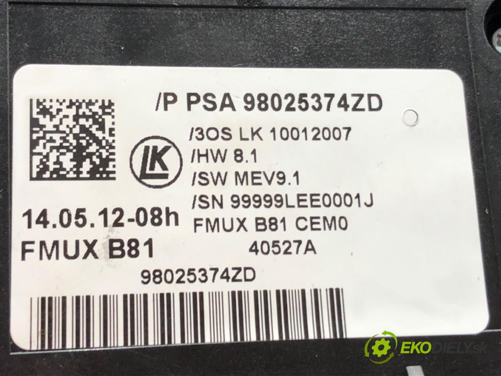 CITROEN DS5 2011 - 2015    2.0 HDi 165 120 kW [163 KM] olej napędowy 2011 - 2015  Panel ovládania kúrenia 98025374ZD (Prepínače, spínače, tlačidlá a ovládače kúrenia)