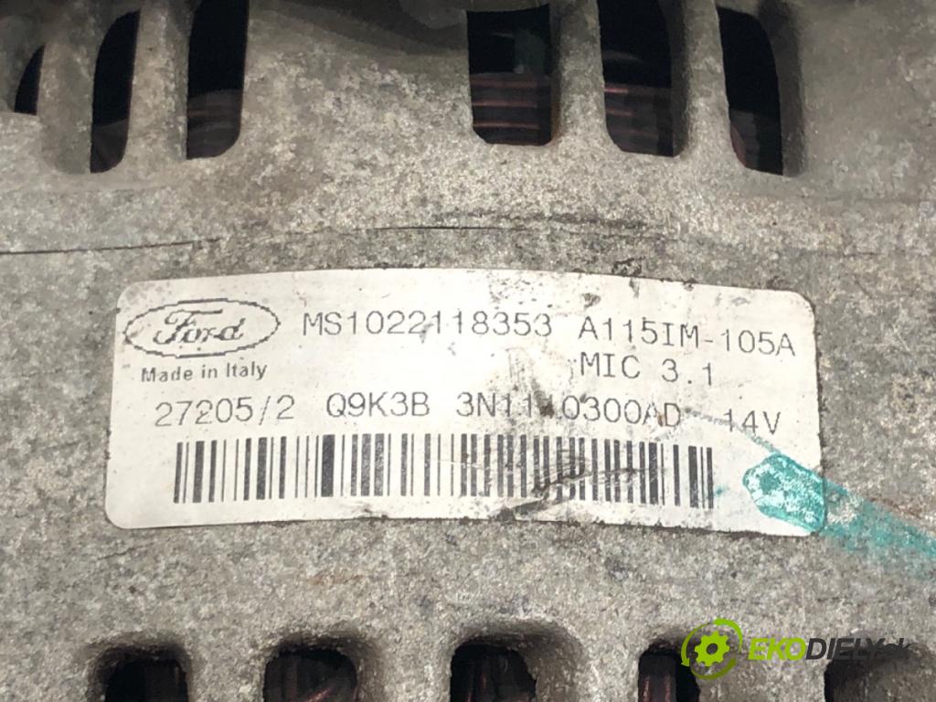 FORD FOCUS II (DA_, HCP, DP) 2004 - 2013    1.6 74 kW [100 KM] benzyna 2004 - 2012  Alternátor 3N1110300AD (Alternátory)