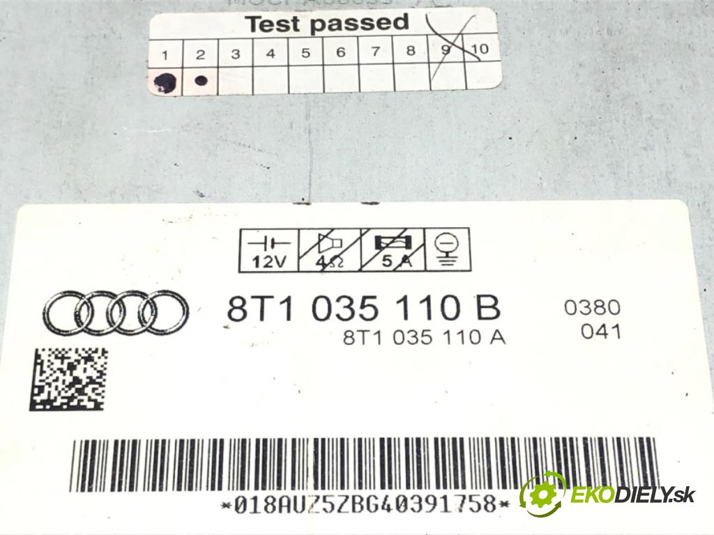 AUDI A5 (8T3) 2007 - 2017    2.7 TDI 140 kW [190 KM] olej napędowy 2007 - 2012  RADIO 8T1035110B (Audio zariadenia)