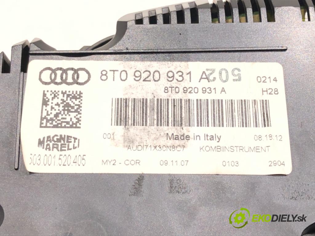 AUDI A5 (8T3) 2007 - 2017    2.7 TDI 140 kW [190 KM] olej napędowy 2007 - 2012  Prístrojovka 8T0920931A (Prístrojové dosky, displeje)
