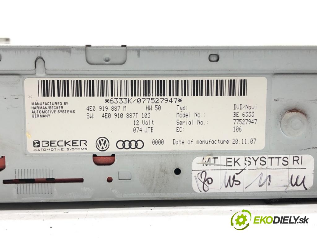 AUDI A5 (8T3) 2007 - 2017    2.7 TDI 140 kW [190 KM] olej napędowy 2007 - 2012  čítač navigácie 4E0910887T (Ostatné)