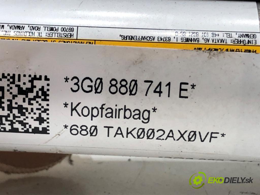 VW PASSAT B8 Variant (3G5, CB5) 2014 - 2022    2.0 TDI 110 kW [150 KM] olej napędowy 2014 - 2022  Stropný ľavá strana 3G0880741E (Airbagy)