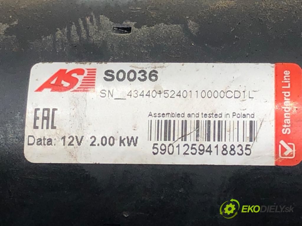 OPEL VECTRA C (Z02) 2002 - 2009    2.0 DTI 16V (F69) 74 kW [101 KM] olej napędowy 2002 - 2006  Štartér AS S0036 (Štartéry)