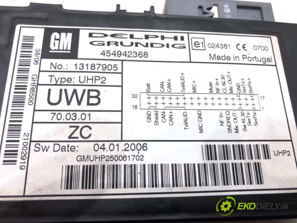 OPEL ASTRA H Kombi (A04) 2004 - 2014    1.9 CDTI (L35) 88 kW [120 KM] olej napędowy 2005 - 2010  Modul BLUETOOTH 13187905 (Ostatné)