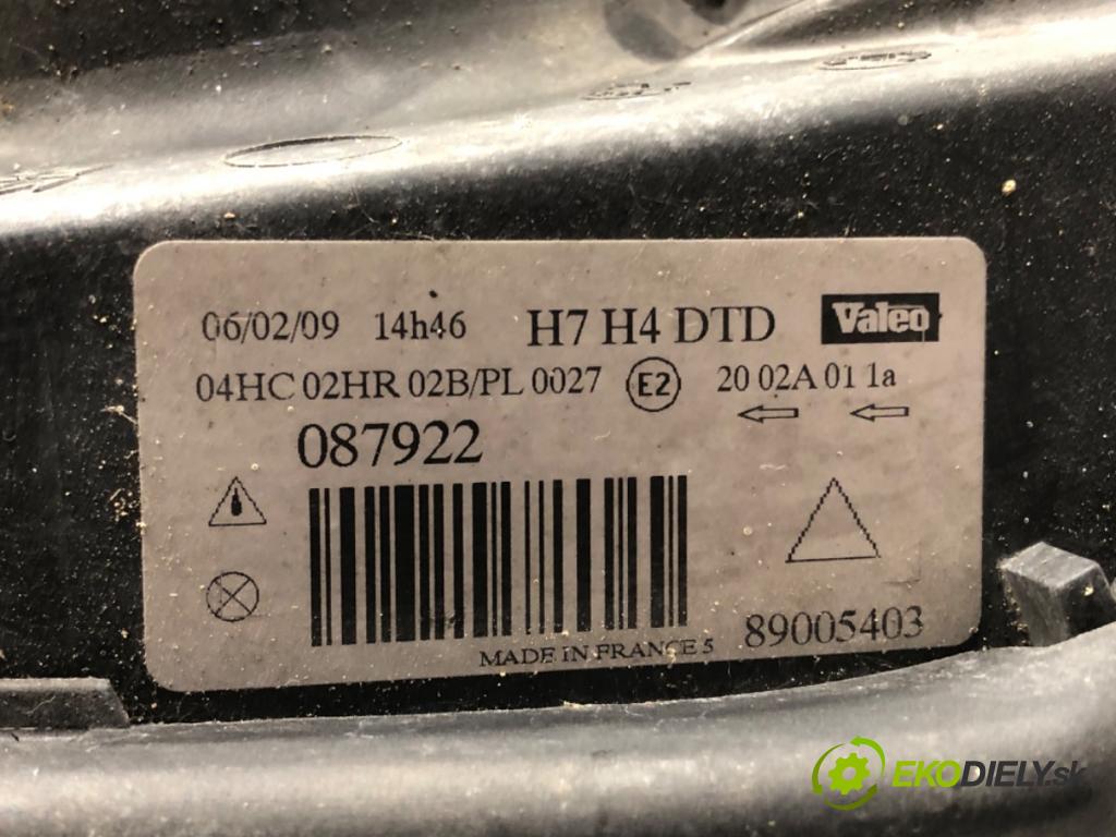 CITROEN C5 I (DC_) 2001 - 2005    1.8 16V (DC6FZB, DC6FZE) 85 kW [115 KM] benzyna 2001 - 2004  Svetlomet pravy predný 89005403