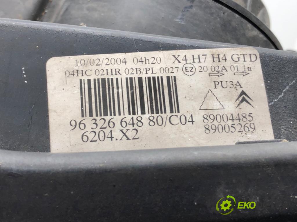 CITROEN C5 I (DC_) 2001 - 2005    1.8 16V (DC6FZB, DC6FZE) 85 kW [115 KM] benzyna 2001 - 2004  Svetlomet ľavy predný 9632664880