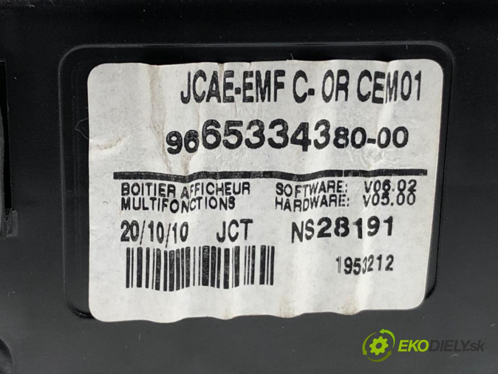 CITROEN C4 II (NC_) 2009 - 2022    1.6 VTi 120 88 kW [120 KM] benzyna 2009 - 2016  Dislpej 9665334380 (Prístrojové dosky, displeje)