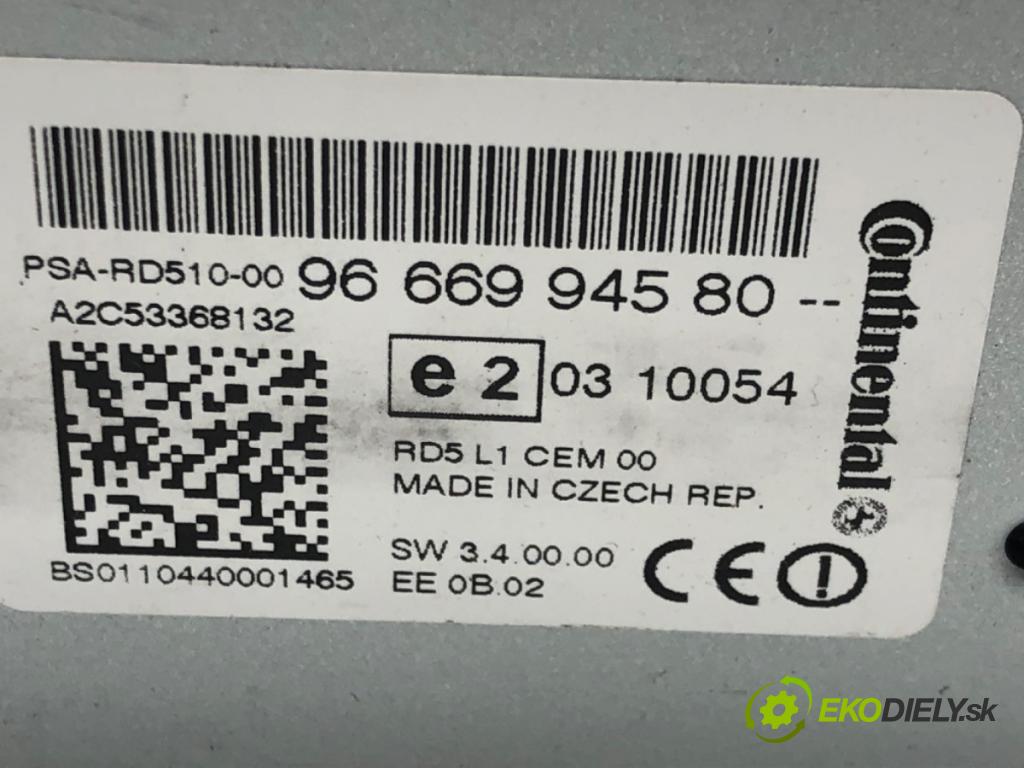 CITROEN C4 II (NC_) 2009 - 2022    1.6 VTi 120 88 kW [120 KM] benzyna 2009 - 2016  RADIO 9666994580 (Audio zariadenia)