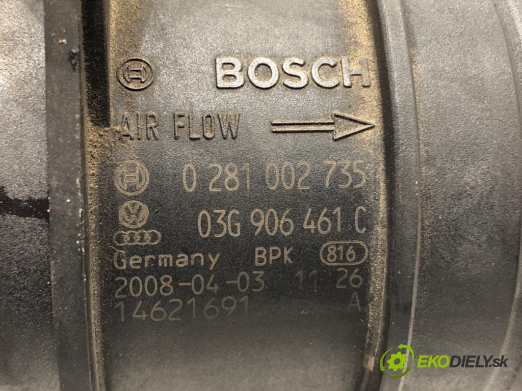 VW PASSAT B6 Variant (3C5) 2005 - 2011    2.0 TDI 103 kW [140 KM] olej napędowy 2005 - 2009  Váha vzduchu 0281002735 03G906461C (Váhy vzduchu)