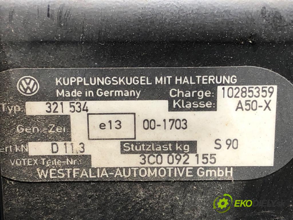 VW PASSAT B6 Variant (3C5) 2005 - 2011    2.0 TDI 103 kW [140 KM] olej napędowy 2005 - 2009  Hák tažné zařízení 3C0092155 (Tažná zařízení)