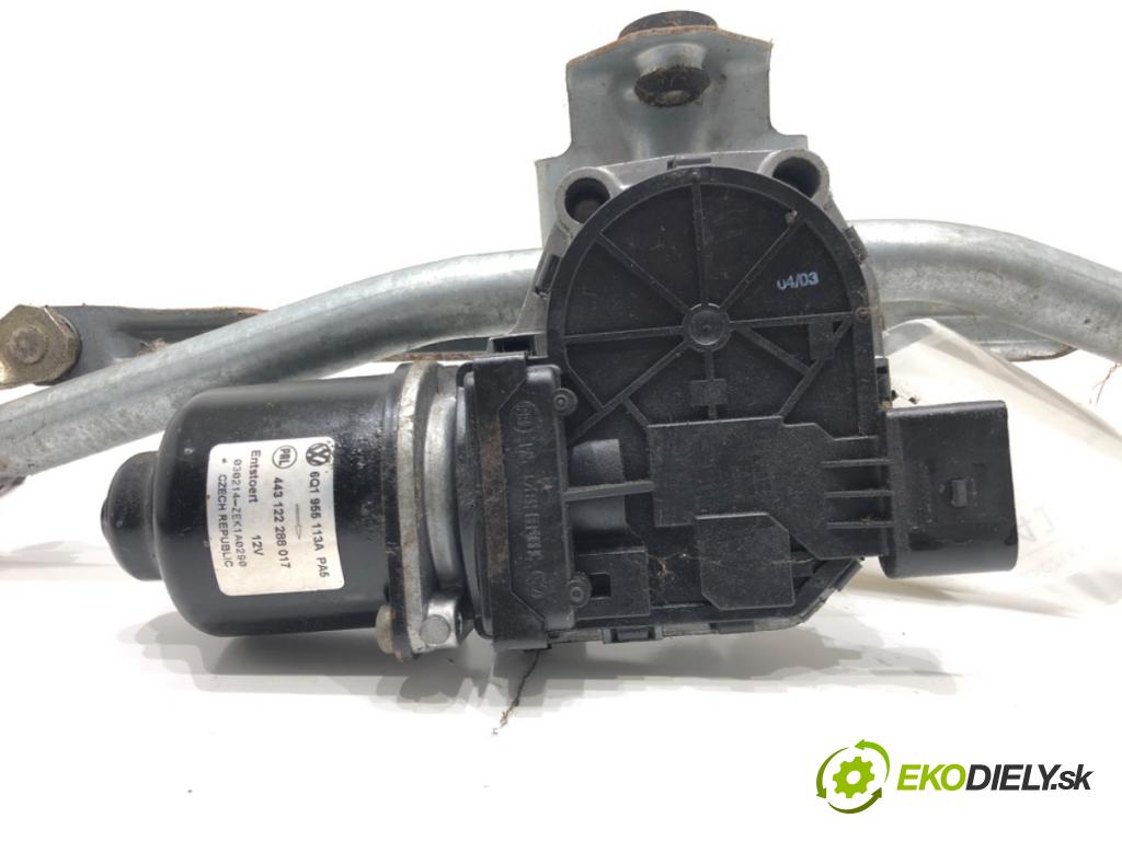 VW POLO (9N_, 9A_) 2001 - 2014    1.2 12V 47 kW [64 KM] benzyna 2001 - 2007  Mechanizmus stieračov predný  (Motorčeky stieračov predné)