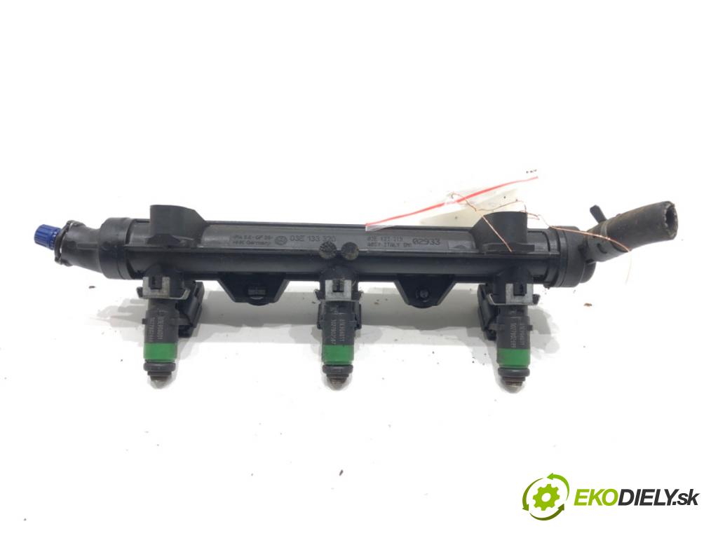 VW POLO (9N_, 9A_) 2001 - 2014    1.2 12V 47 kW [64 KM] benzyna 2001 - 2007  Lišta vstrekovacia 03E906031 (Vstrekovacie lišty)