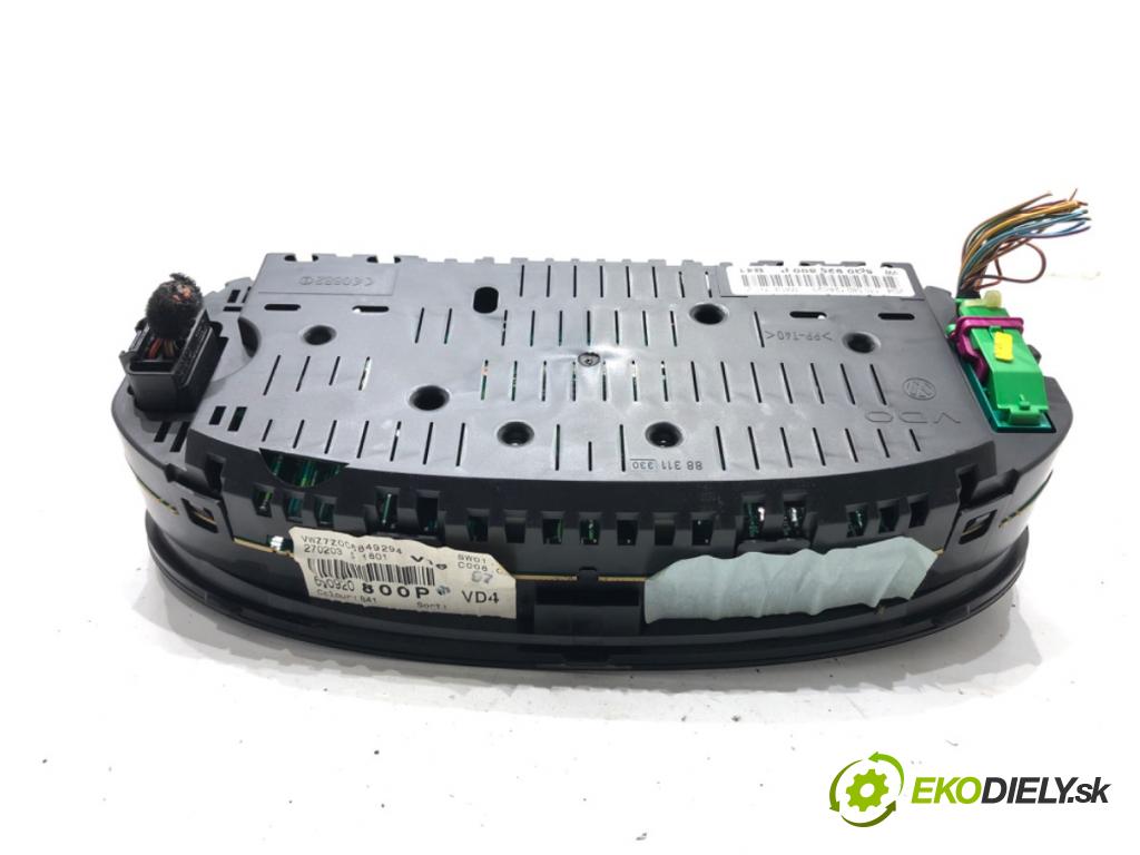 VW POLO (9N_, 9A_) 2001 - 2014    1.2 12V 47 kW [64 KM] benzyna 2001 - 2007  Prístrojovka 6Q0920800P (Prístrojové dosky, displeje)