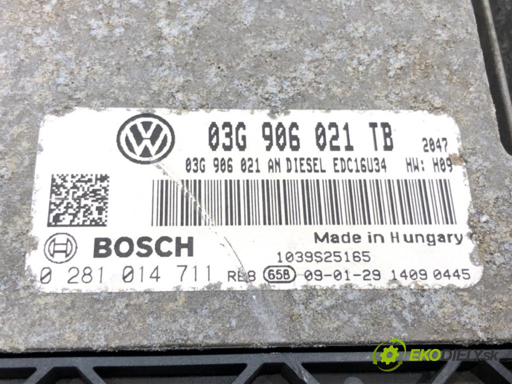 SKODA OCTAVIA II (1Z3) 2004 - 2013    1.9 TDI 77 kW [105 KM] olej napędowy 2004 - 2010  riadiaca jednotka Motor 03G906021TB (Riadiace jednotky)