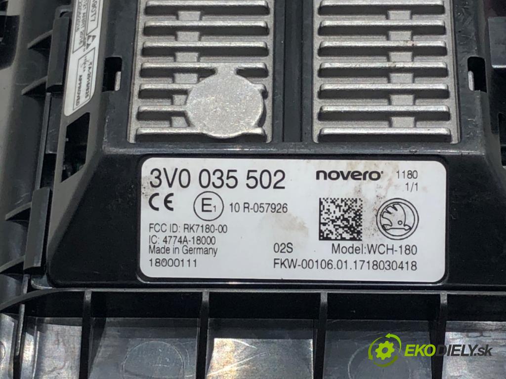SKODA OCTAVIA III (5E3, NL3, NR3) 2012 - 2022    1.4 TSI 110 kW [150 KM] benzyna 2014 - 2020  NABÍJAČKA: INDUKCIA: Priehradka, kastlík 5E1863071J