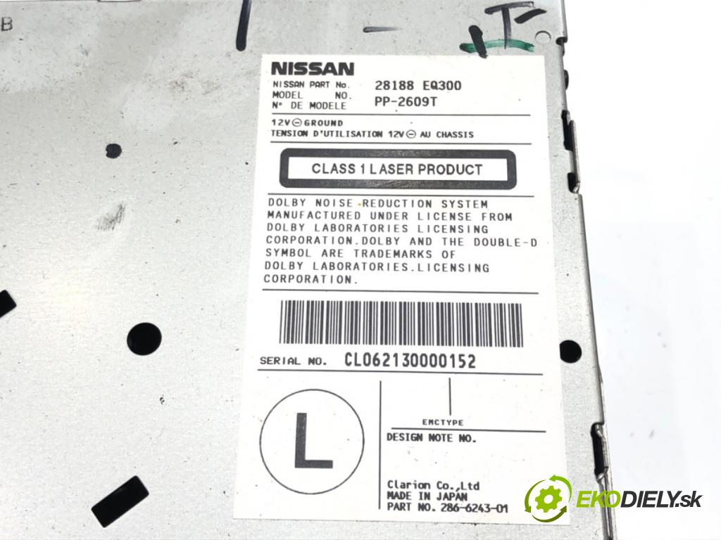 NISSAN X-TRAIL I (T30) 2001 - 2013    2.2 dCi 100 kW [136 KM] olej napędowy 2003 - 2013  RADIO 28188-EQ300 (Audio zariadenia)