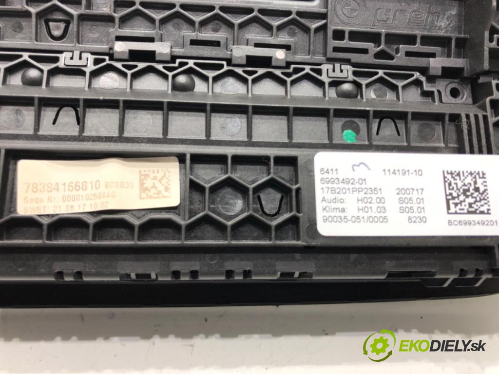 BMW 5 (G30, F90) 2016 - 2022    540 i xDrive 250 kW [340 KM] benzyna 2016 - 2020  Panel ovládania kúrenia 6993492 (Prepínače, spínače, tlačidlá a ovládače kúrenia)