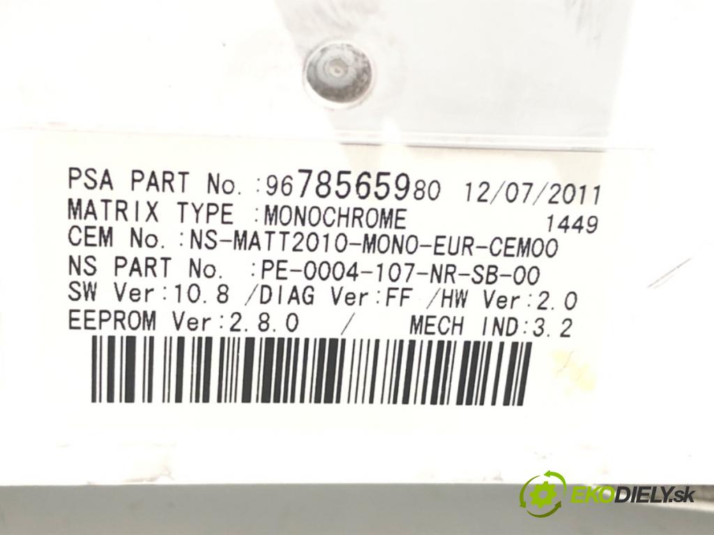 PEUGEOT 508 I (8D_) 2010 - 2018    1.6 HDi 82 kW [112 KM] olej napędowy 2010 - 2018  Prístrojovka 9678565980 (Prístrojové dosky, displeje)