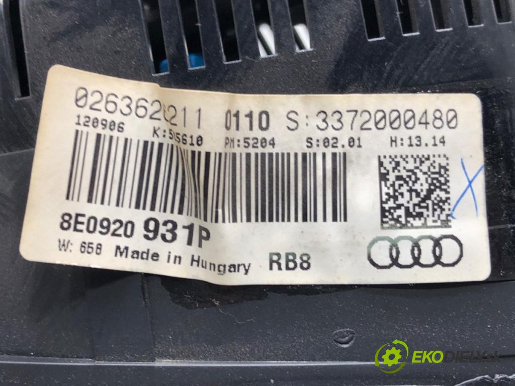 AUDI A4 B7 Avant (8ED) 2004 - 2008    2.0 TDI 103 kW [140 KM] olej napędowy 2004 - 2008  Prístrojovka 8E0920931P (Prístrojové dosky, displeje)