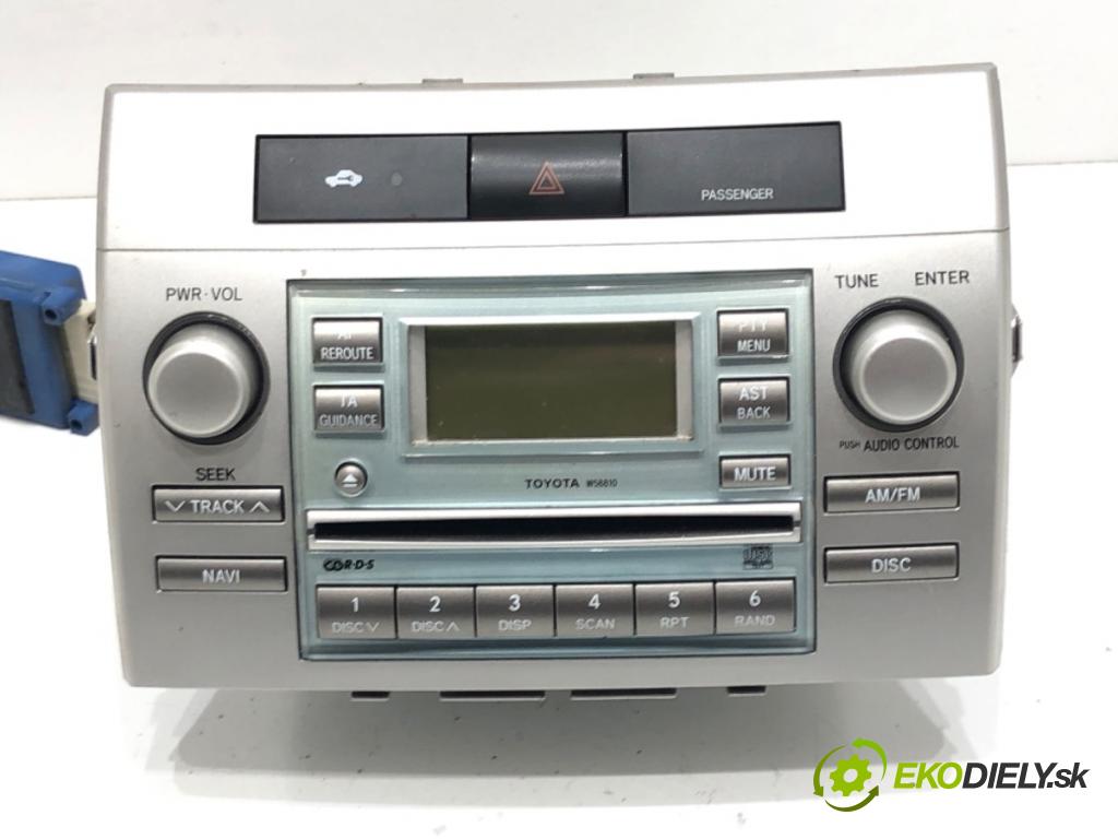 TOYOTA COROLLA Verso (ZER_, ZZE12_, R1_) 2004 - 2009    2.2 D-4D (AUR10_) 100 kW [136 KM] olej napędowy 2005 - 2009  RADIO 86120-0F010 (Audio zariadenia)