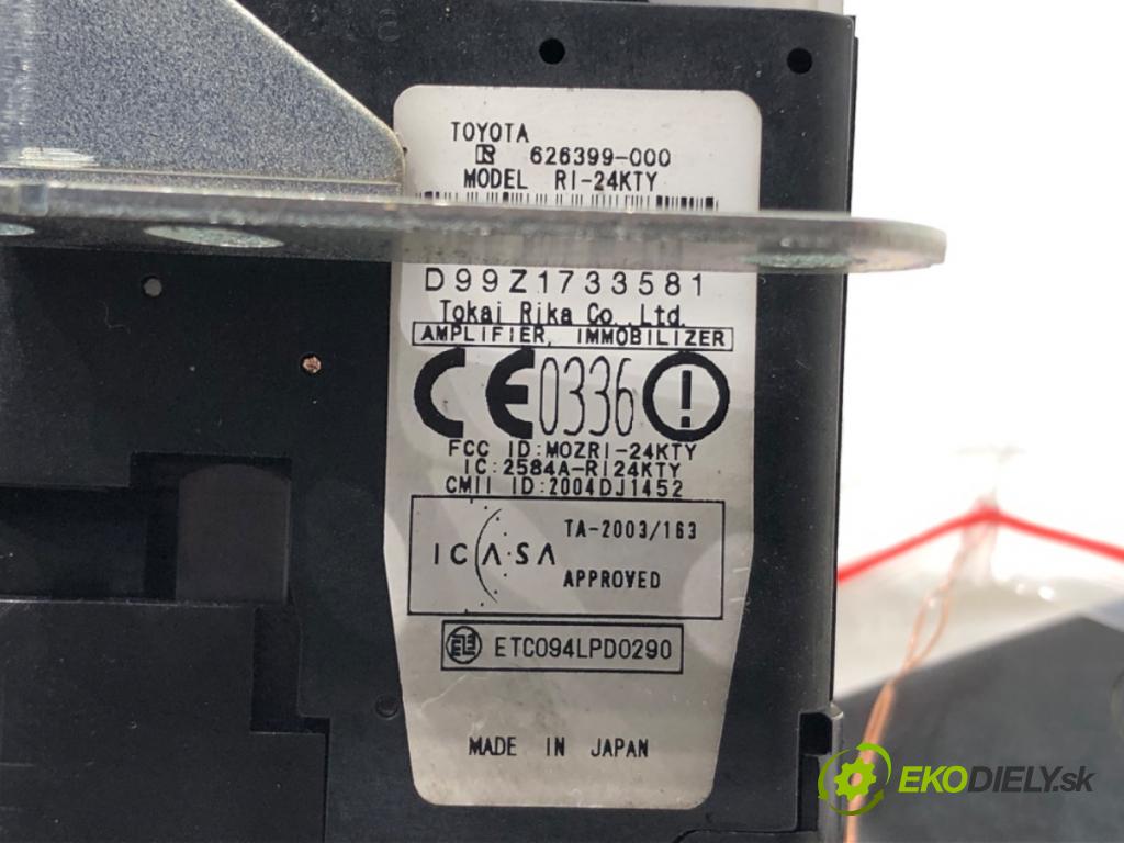 TOYOTA COROLLA Verso (ZER_, ZZE12_, R1_) 2004 - 2009    2.2 D-4D (AUR10_) 100 kW [136 KM] olej napędowy 2005 - 2009  spinačka 626399-000 (Spínacie skrinky a kľúče)