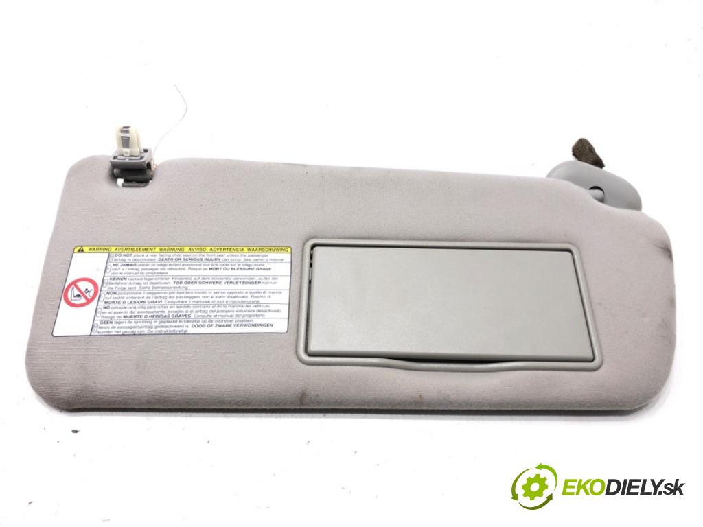 TOYOTA COROLLA Verso (ZER_, ZZE12_, R1_) 2004 - 2009    2.2 D-4D (AUR10_) 100 kW [136 KM] olej napędowy 2005 - 2009  Clona slnečná pravy 