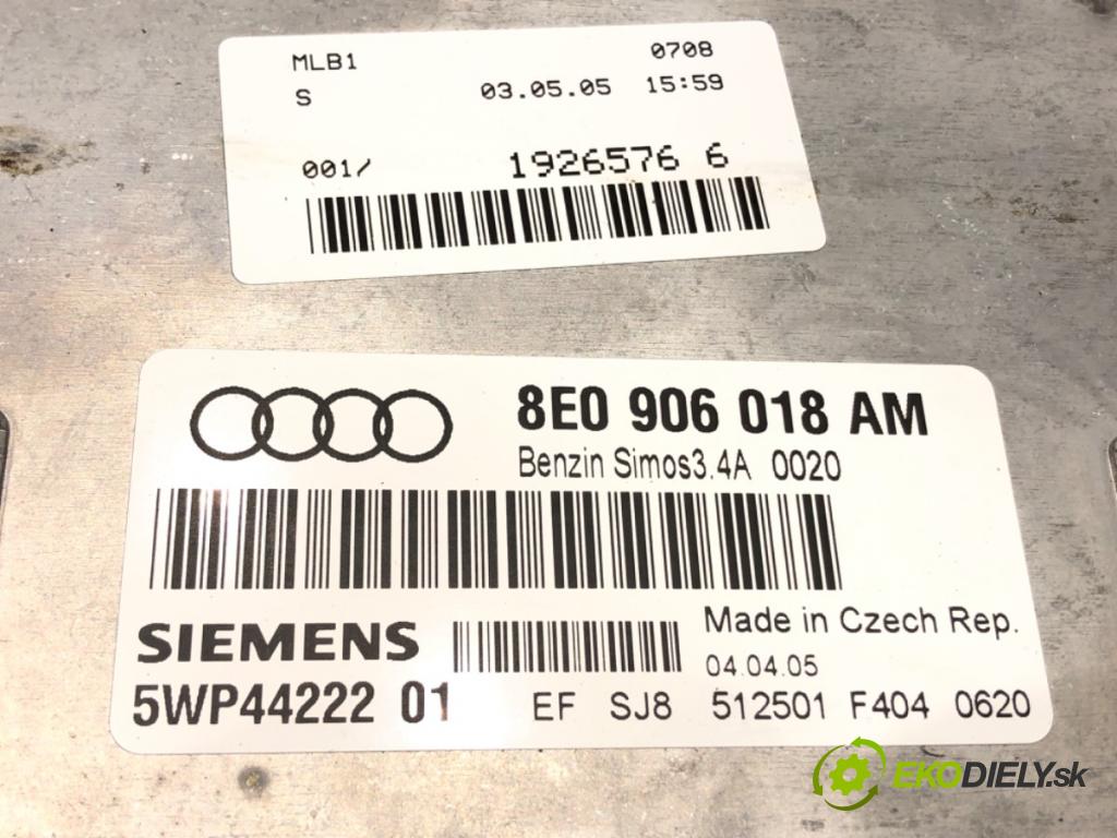 AUDI A4 B7 (8EC) 2004 - 2008    1.6 75 kW [102 KM] benzyna 2004 - 2008  riadiaca jednotka Motor 8E0906018AM (Riadiace jednotky)
