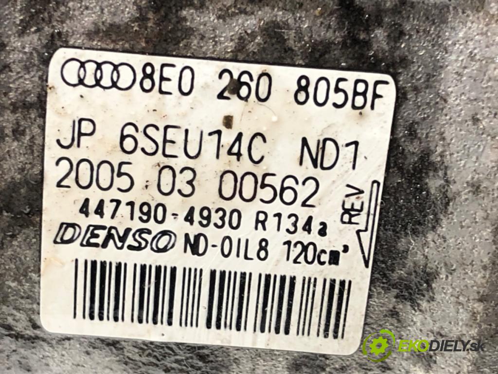 AUDI A4 B7 (8EC) 2004 - 2008    1.6 75 kW [102 KM] benzyna 2004 - 2008  kompresor klimatizace 8E0260805BF (Kompresory)