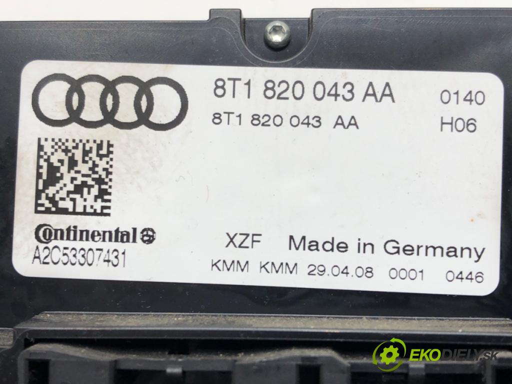 AUDI A4 B8 Avant (8K5) 2007 - 2015    2.0 TDI 105 kW [143 KM] olej napędowy 2008 - 2015  Panel ovládania kúrenia 8T1820043AA (Prepínače, spínače, tlačidlá a ovládače kúrenia)