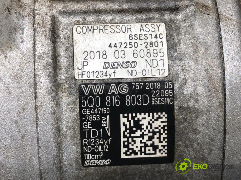SEAT ATECA (KH7, KHP) 2016 - 2022    1.4 TSI 110 kW [150 KM] benzyna 2016 - 2022  kompresor klimatizace 5Q0816803D (Kompresory)