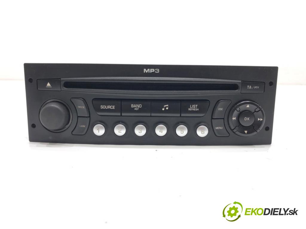 PEUGEOT 207 SW (WK_) 2007 - 2013    1.4 16V 70 kW [95 KM] benzyna 2007 - 2013  RADIO 96643698XT (Audio zariadenia)