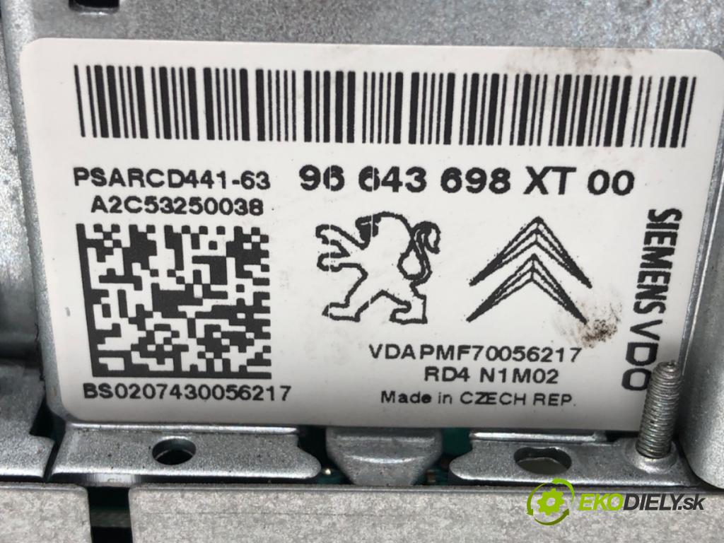 PEUGEOT 207 SW (WK_) 2007 - 2013    1.4 16V 70 kW [95 KM] benzyna 2007 - 2013  RADIO 96643698XT (Audio zariadenia)