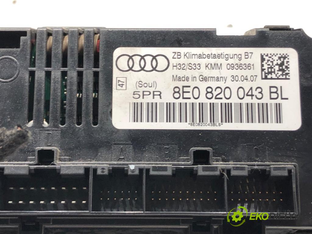 AUDI A4 B7 Avant (8ED) 2004 - 2008    2.0 TDI 103 kW [140 KM] olej napędowy 2004 - 2008  Panel ovládania kúrenia  (Prepínače, spínače, tlačidlá a ovládače kúrenia)