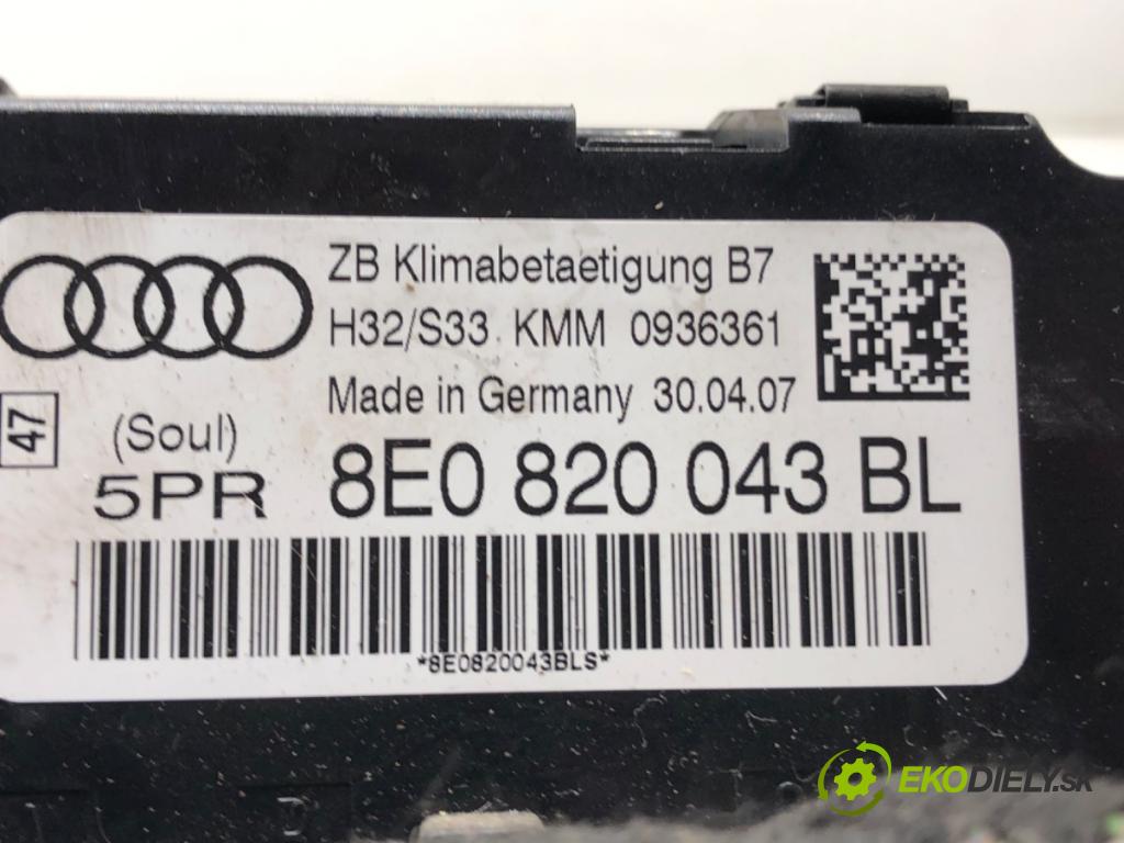 AUDI A4 B7 Avant (8ED) 2004 - 2008    2.0 TDI 103 kW [140 KM] olej napędowy 2004 - 2008  Panel ovládania kúrenia  (Prepínače, spínače, tlačidlá a ovládače kúrenia)