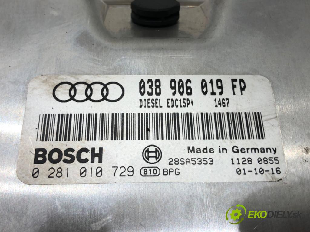 AUDI A4 B6 Avant (8E5) 2000 - 2005    1.9 TDI 96 kW [130 KM] olej napędowy 2001 - 2004  riadiaca jednotka Motor 038986019FP (Riadiace jednotky)