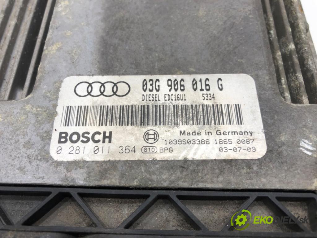 AUDI A3 (8P1) 2003 - 2013    2.0 TDI 16V 103 kW [140 KM] olej napędowy 2003 - 2012  riadiaca jednotka Motor 03G906016G 0281011364 (Riadiace jednotky)