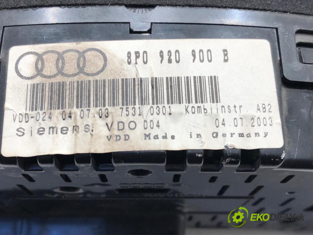 AUDI A3 (8P1) 2003 - 2013    2.0 TDI 16V 103 kW [140 KM] olej napędowy 2003 - 2012  Prístrojovka 8P0920900B (Prístrojové dosky, displeje)
